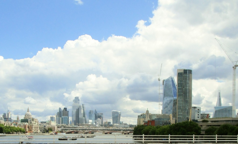 London skyline and the River Thames from Waterloo Bridge